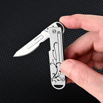 MASALONG MA-TY-025 Faca de arte de aço inoxidável estilo chinês para orquídea, faca de papel afiada para corte, chaveiro portátil, desempacotamento e desembalagem, faca de entrega expressa
