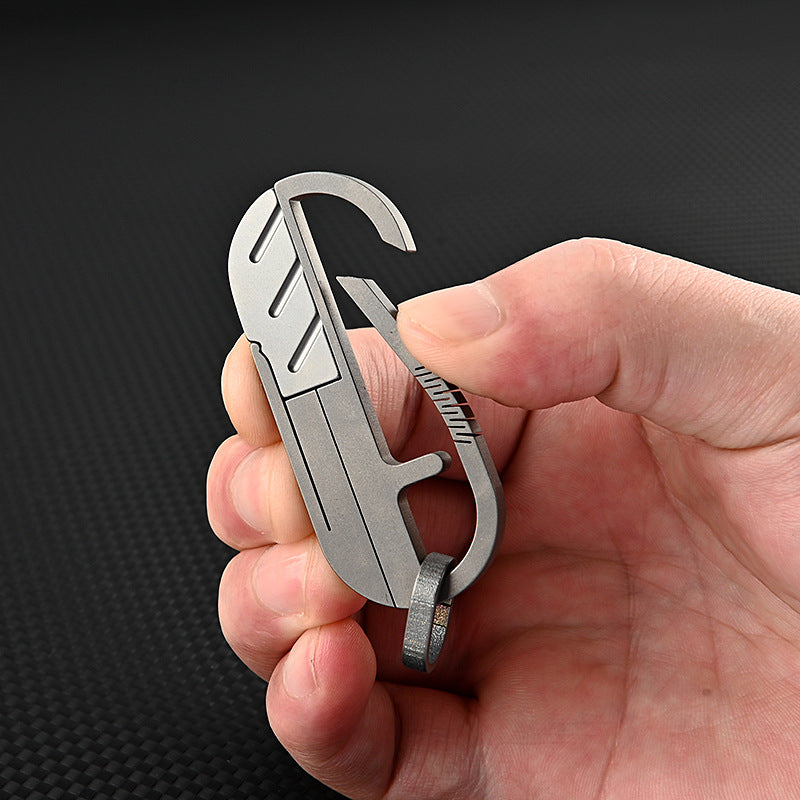 MASALONG MA-TY-055 Cuchillo llavero de aleación de titanio, desempaquetado y desembalaje, cuchillo de entrega exprés, llavero de automóvil para colgar en la cintura para hombres, cuchillo de inserción y extracción invisible