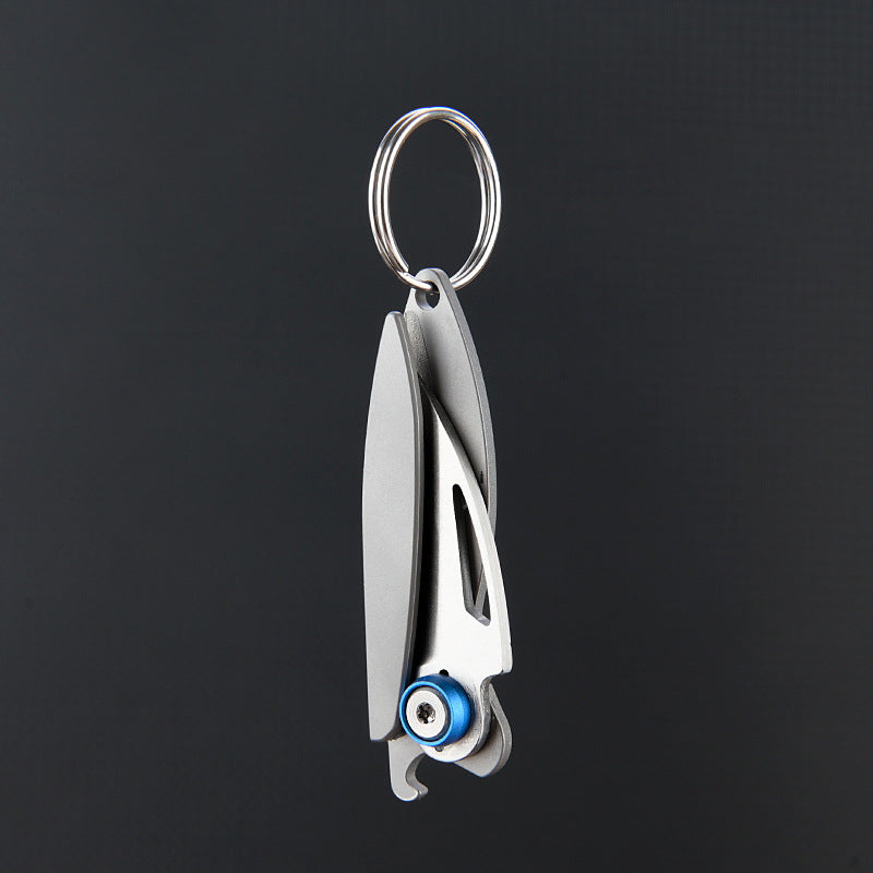 MASALONG MA-TY-040 Cuchillo de aleación de titanio, mini cuchillo plegable afilado, abridor de botellas de llavero portátil, desempaquetado y desembalaje de cuchillo de mensajería