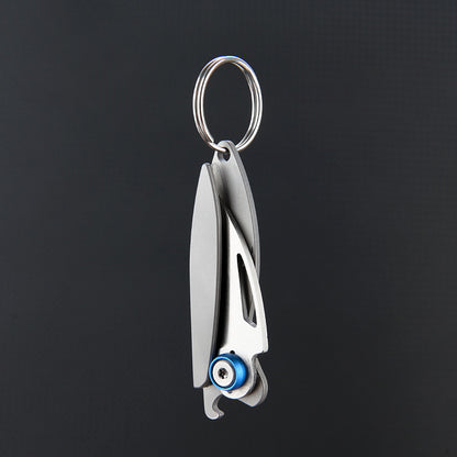 MASALONG MA-TY-040 Cuchillo de aleación de titanio, mini cuchillo plegable afilado, abridor de botellas de llavero portátil, desempaquetado y desembalaje de cuchillo de mensajería