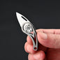 MASALONG MA-TY-024 Faca de concha de liga de titânio, mini faca dobrável de aço inoxidável, pingente de chaveiro portátil, desempacotamento, desembalagem, faca de entrega expressa