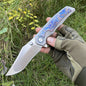 MASALONG VG10 Steel Folding Knife - TC4 Titanium Timascus/Zirconium EDC