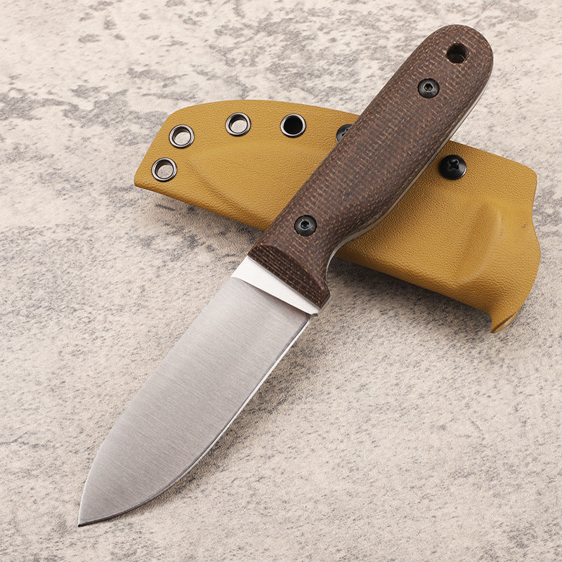 MASALONG DC53 Fixed Blade Outdoor Utility Knife - Linen Handle EDC KNI-FD-017