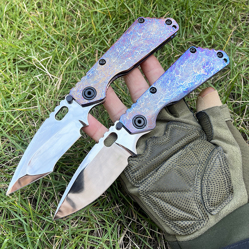 MASALONG 210mm Folding Pocket Knife - Outdoor Camping EDC Utility Tool TC4 Titanium Alloy Handle