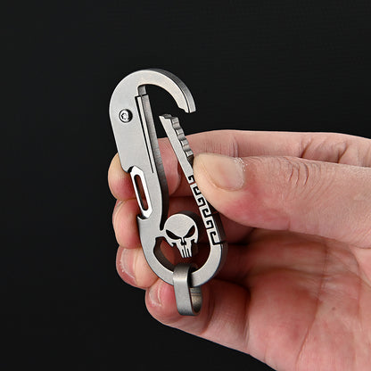 MASALONG MA-TY-031 Cuchillo plegable portátil multifuncional para colgar en la cintura con llavero de aleación de titanio para autodefensa, apertura y desembalaje afilados, cuchillo de entrega exprés