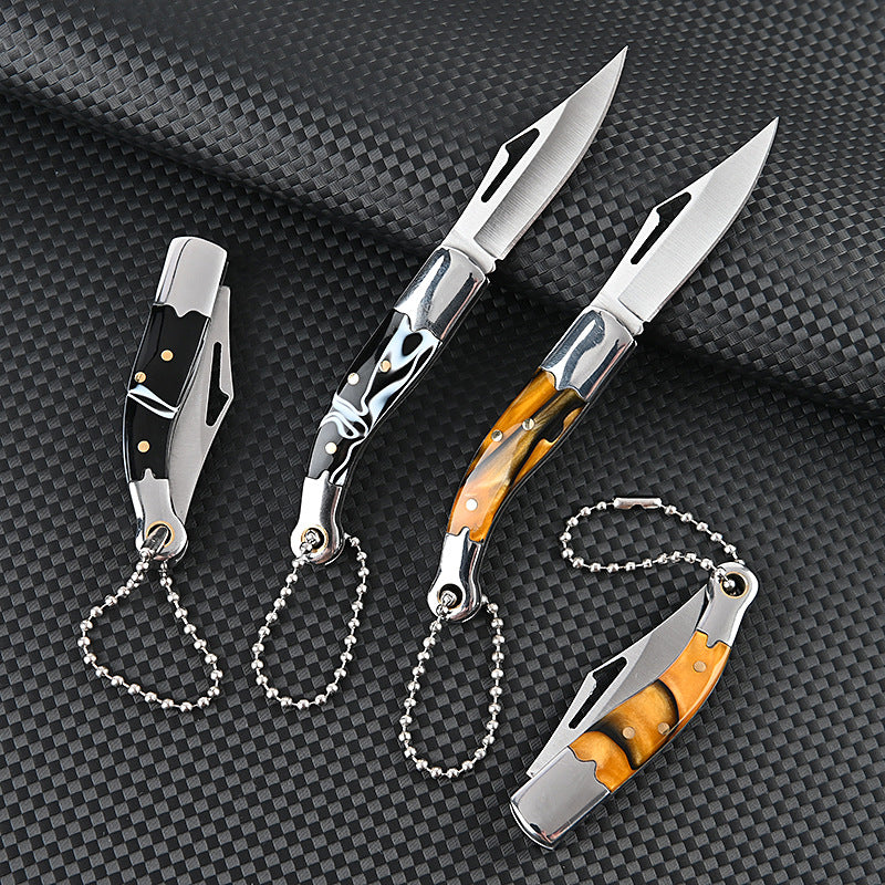 MASALONG MA-TY-018 Stainless Steel Mini Folding Knife Sharp Shrimp Knife Unpacking Express Box Opening Knife Keychain Pendant Fruit Knife Self Defense
