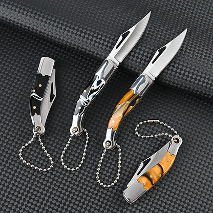 MASALONG MA-TY-018 Stainless Steel Mini Folding Knife Sharp Shrimp Knife Unpacking Express Box Opening Knife Keychain Pendant Fruit Knife Self Defense