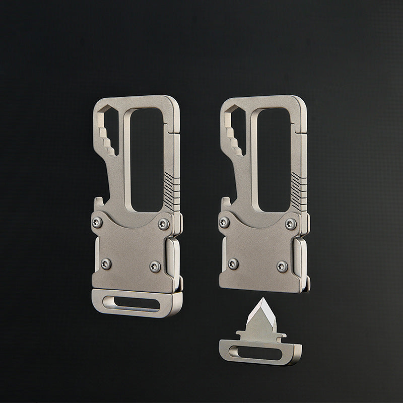 MASALONG MA-TY-042 Chaveiro de carro de liga de titânio multifuncional, chaveiro minimalista para pendurar na cintura masculina, ferramenta de combinação portátil, faca de desempacotamento