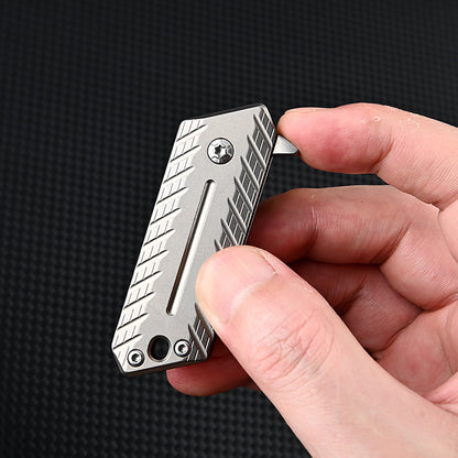 MASALONG MA-TY-074 Mini cuchillo plegable de aleación de titanio, cuchillo para exteriores de acero D2 afilado y de alta dureza, autoprotección, desmontaje de llavero portátil, cuchillo exprés
