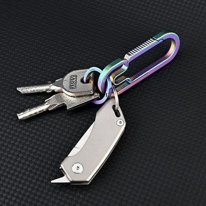 MASALONG MA-TY-054 Cuchillo plegable de aleación de titanio, cuchillo para exteriores afilado y portátil, abridor de botellas multifuncional de autodefensa, llavero portátil, cuchillo de desempaquetado