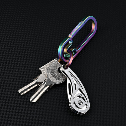 MASALONG MA-TY-024 Faca de concha de liga de titânio, mini faca dobrável de aço inoxidável, pingente de chaveiro portátil, desempacotamento, desembalagem, faca de entrega expressa