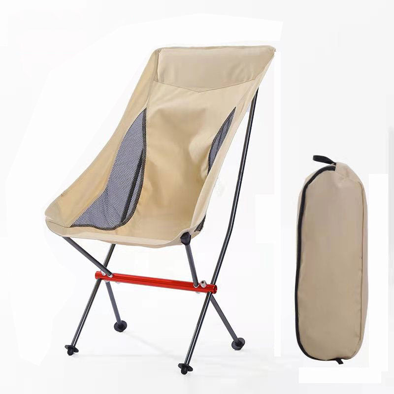 MA-YJ-004 Silla plegable portátil para exteriores de aleación de aluminio para aviación, silla tipo luna, silla para acampar con soporte de aluminio