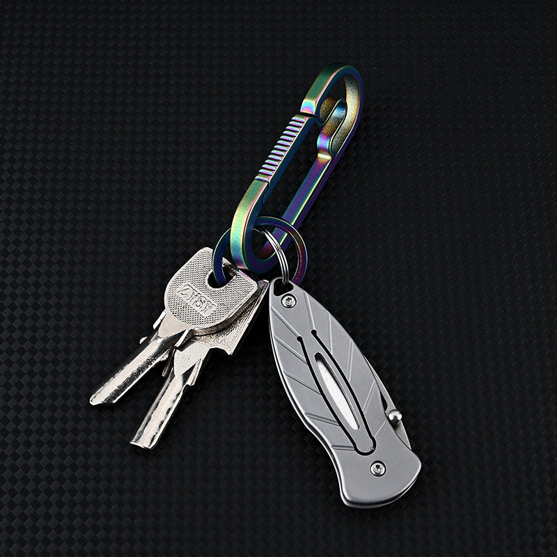 MASALONG MA-TY-050 D2 Cuchillo plegable pequeño de acero, llavero portátil, caja abierta, cuchillo afilado para frutas, cuchillo portátil para exteriores, autodefensa