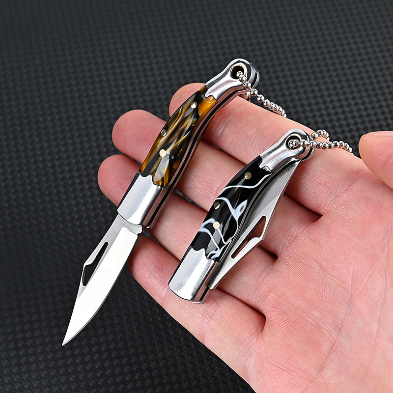 MASALONG MA-TY-018 Stainless Steel Mini Folding Knife Sharp Shrimp Knife Unpacking Express Box Opening Knife Keychain Pendant Fruit Knife Self Defense