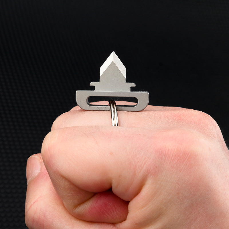 MASALONG MA-TY-042 Chaveiro de carro de liga de titânio multifuncional, chaveiro minimalista para pendurar na cintura masculina, ferramenta de combinação portátil, faca de desempacotamento
