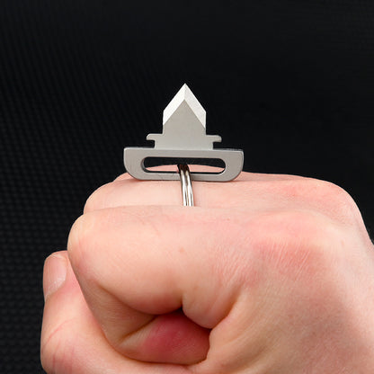MASALONG MA-TY-042 Chaveiro de carro de liga de titânio multifuncional, chaveiro minimalista para pendurar na cintura masculina, ferramenta de combinação portátil, faca de desempacotamento