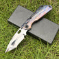 MASALONG D2 Steel Folding Knife - Anodized Titanium Handle EDC Tool KNI-FD-004