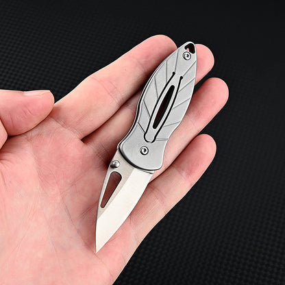MASALONG MA-TY-050 D2 Cuchillo plegable pequeño de acero, llavero portátil, caja abierta, cuchillo afilado para frutas, cuchillo portátil para exteriores, autodefensa