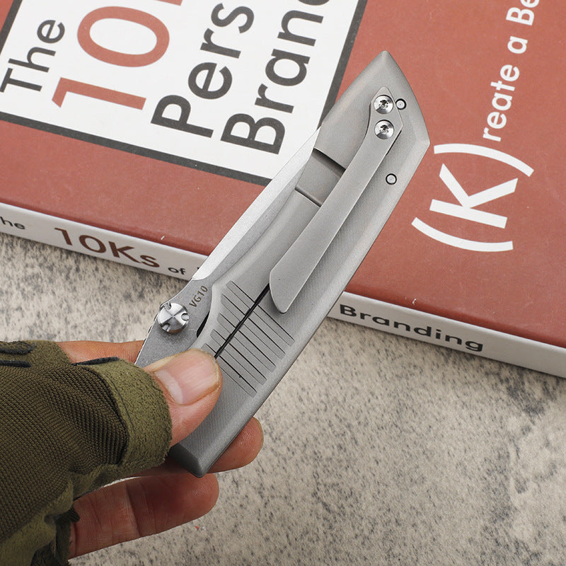 MASALONG VG10 Titanium Folding Knife - Outdoor EDC Utility Tool