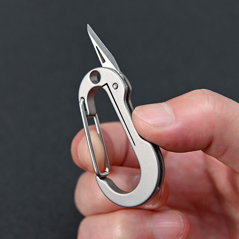 MASALONG MA-TY-016 Multi functional titanium alloy keychain with small blade, convenient for carrying unboxing and express delivery, small knife for men's waist hanging car keychain