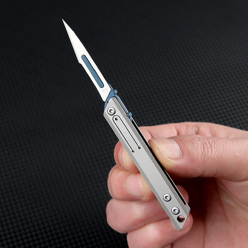 MASALONG MA-TY-013 Titanium alloy mini knife, art cutting blade, sharp paper cutting knife, portable keychain pendant, portable unboxing and unpacking courier knife