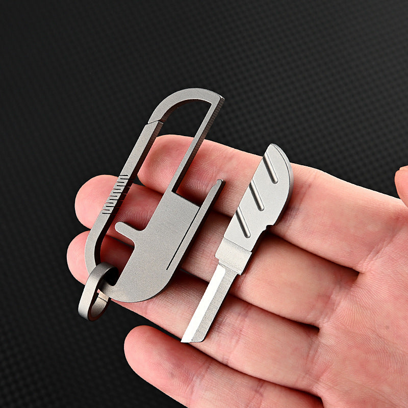 MASALONG MA-TY-055 Cuchillo llavero de aleación de titanio, desempaquetado y desembalaje, cuchillo de entrega exprés, llavero de automóvil para colgar en la cintura para hombres, cuchillo de inserción y extracción invisible