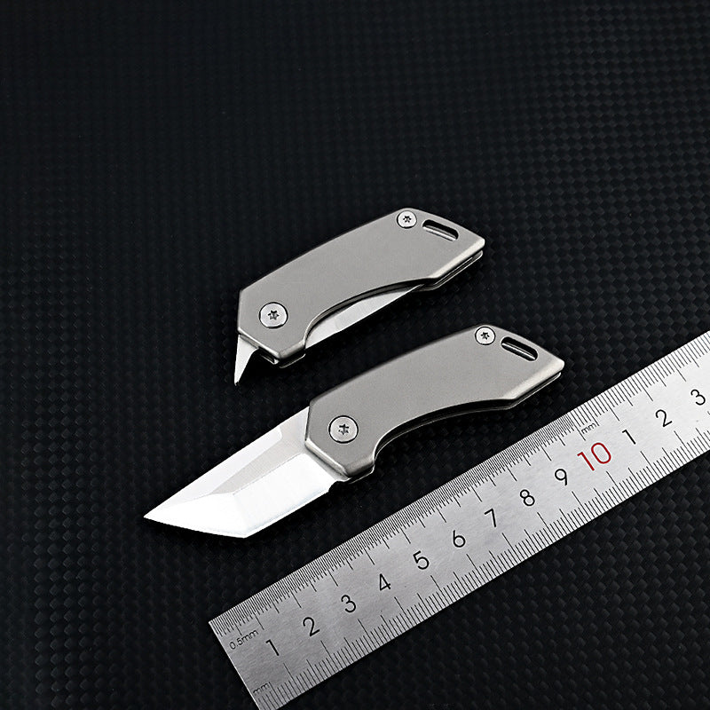MASALONG MA-TY-054 Cuchillo plegable de aleación de titanio, cuchillo para exteriores afilado y portátil, abridor de botellas multifuncional de autodefensa, llavero portátil, cuchillo de desempaquetado