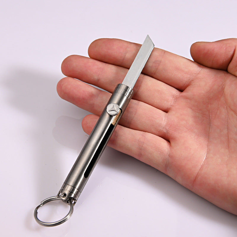 MASALONG MA-TY-058 Mini cuchillo llavero de titanio puro con alta dureza, herramienta de autodefensa afilada, cuchillo de fruta, cuchillo de entrega exprés portátil y fácil de desmontar