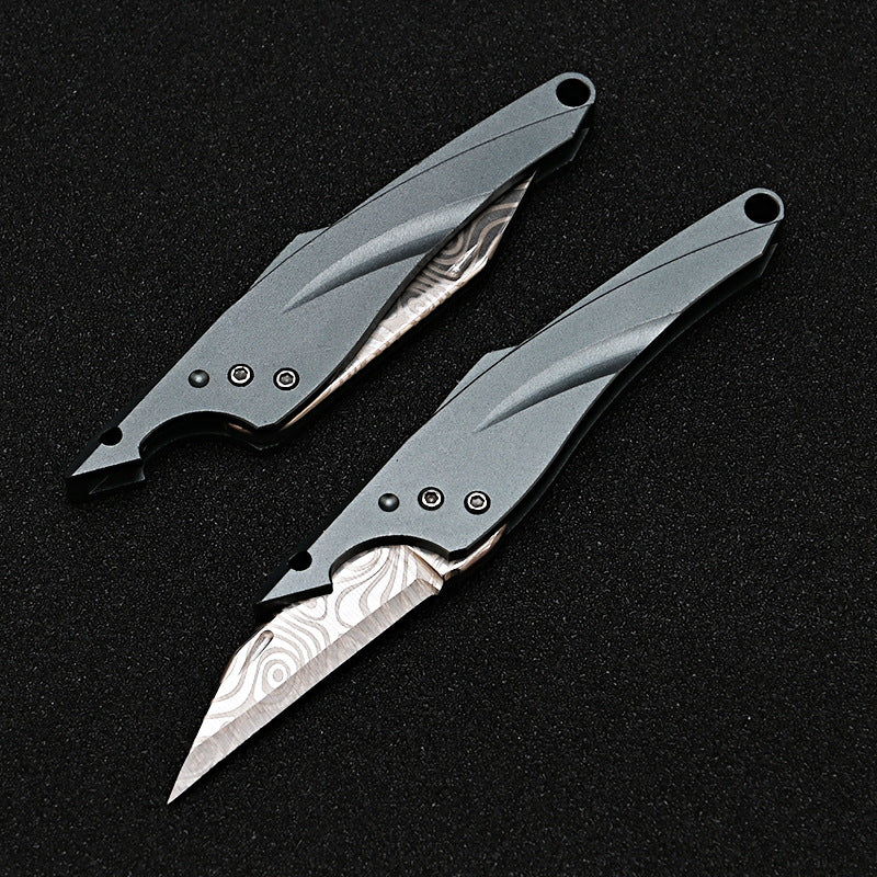 MASALONG MA-TY-070 Cuchillo Blue Fin original, mini cuchillo afilado con llavero, cuchillo portátil para abrir cajas exprés sin embalaje, cuchillo portátil de autodefensa para frutas
