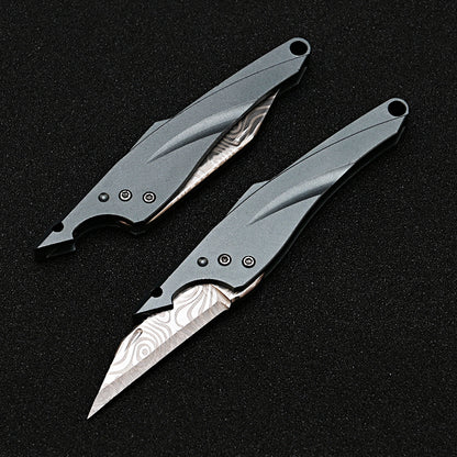 MASALONG MA-TY-070 Cuchillo Blue Fin original, mini cuchillo afilado con llavero, cuchillo portátil para abrir cajas exprés sin embalaje, cuchillo portátil de autodefensa para frutas