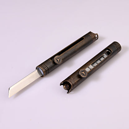 MASALONG MA-TY-072 Brass Mini Keychain Knife Sharp Self Defense Knife Fruit Knife Portable Unpacking Express Knife Box Opening Knife