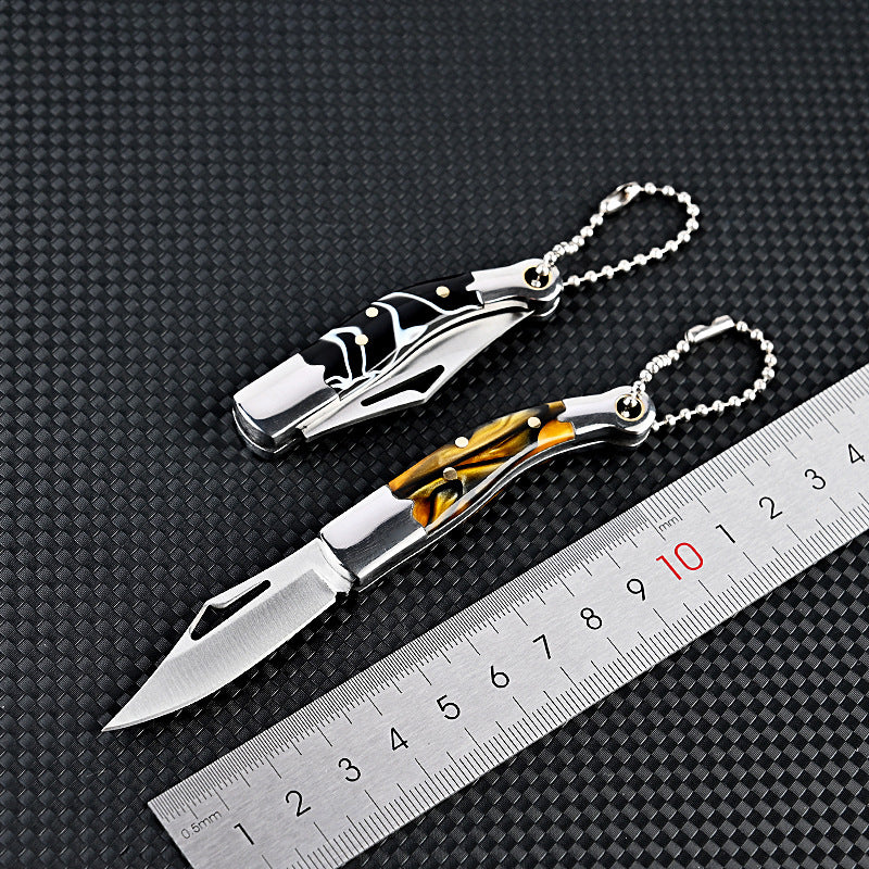 MASALONG MA-TY-018 Stainless Steel Mini Folding Knife Sharp Shrimp Knife Unpacking Express Box Opening Knife Keychain Pendant Fruit Knife Self Defense