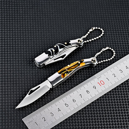 MASALONG MA-TY-018 Stainless Steel Mini Folding Knife Sharp Shrimp Knife Unpacking Express Box Opening Knife Keychain Pendant Fruit Knife Self Defense