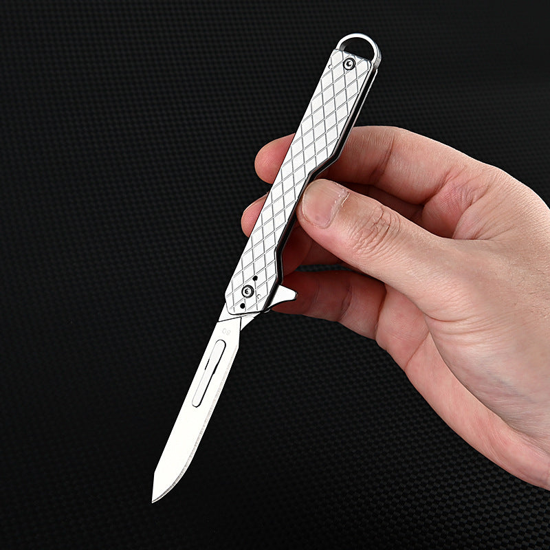 MASALONG MA-TY-052 Cuchillo de arte de 60 hojas, cuchilla para cortar papel, cuchillo plegable de acero inoxidable afilado, cuchilla reemplazable, llavero portátil, cuchillo de desempaquetado