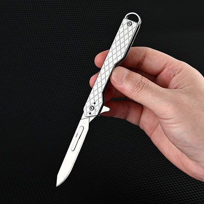 MASALONG MA-TY-052 Cuchillo de arte de 60 hojas, cuchilla para cortar papel, cuchillo plegable de acero inoxidable afilado, cuchilla reemplazable, llavero portátil, cuchillo de desempaquetado
