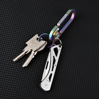 MASALONG MA-TY-033 Mini faca dobrável de aço inoxidável, faca portátil afiada para atividades ao ar livre, faca de frutas de autodefesa, chaveiro portátil, desempacotamento, faca de entrega expressa