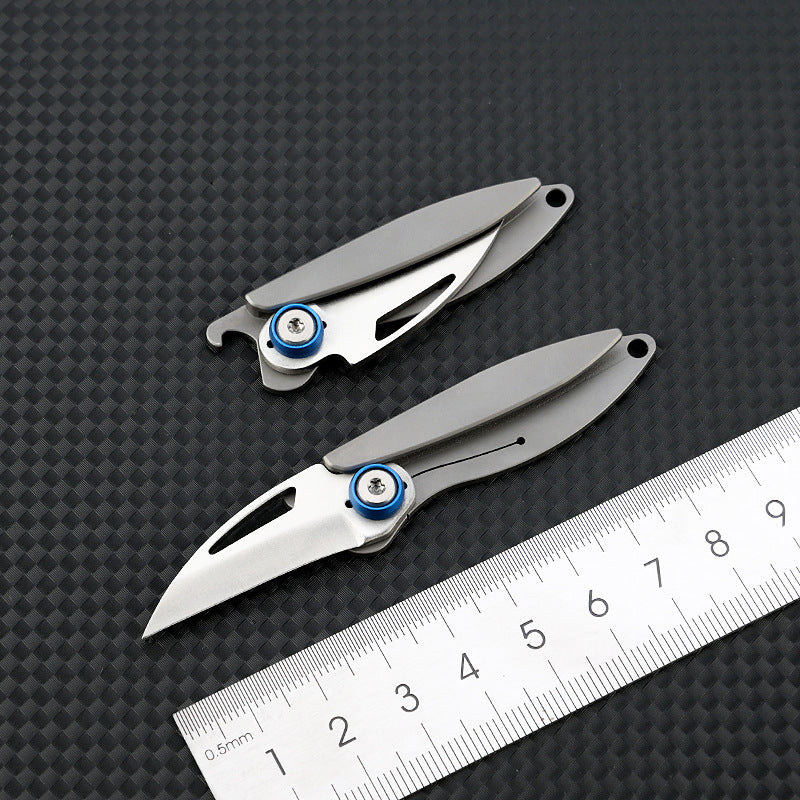 MASALONG MA-TY-040 Cuchillo de aleación de titanio, mini cuchillo plegable afilado, abridor de botellas de llavero portátil, desempaquetado y desembalaje de cuchillo de mensajería