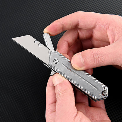 MASALONG MA-TY-032 Stainless steel heavy-duty art knife, quick opening paper knife, trapezoidal blade, replaceable unboxing knife, carpet wallpaper knife
