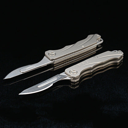 MASALONG MA-TY-056 Titanium alloy folding knife with sharp detachable express delivery knife, art knife, carving knife, mini keychain unboxing knife