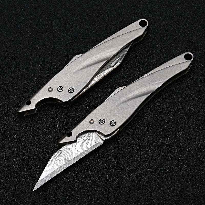 MASALONG MA-TY-070 Cuchillo Blue Fin original, mini cuchillo afilado con llavero, cuchillo portátil para abrir cajas exprés sin embalaje, cuchillo portátil de autodefensa para frutas