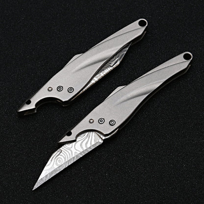 MASALONG MA-TY-070 Cuchillo Blue Fin original, mini cuchillo afilado con llavero, cuchillo portátil para abrir cajas exprés sin embalaje, cuchillo portátil de autodefensa para frutas