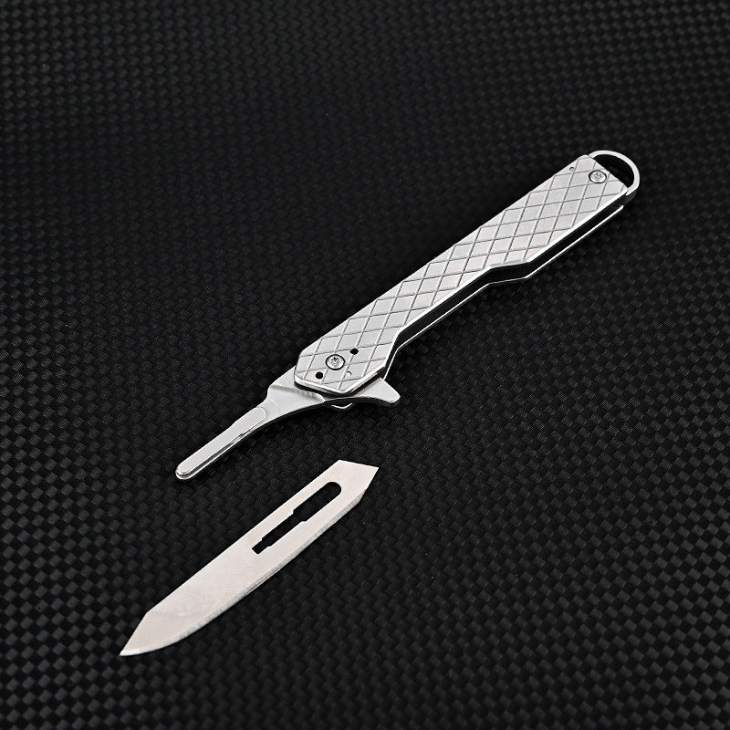 MASALONG MA-TY-052 Cuchillo de arte de 60 hojas, cuchilla para cortar papel, cuchillo plegable de acero inoxidable afilado, cuchilla reemplazable, llavero portátil, cuchillo de desempaquetado