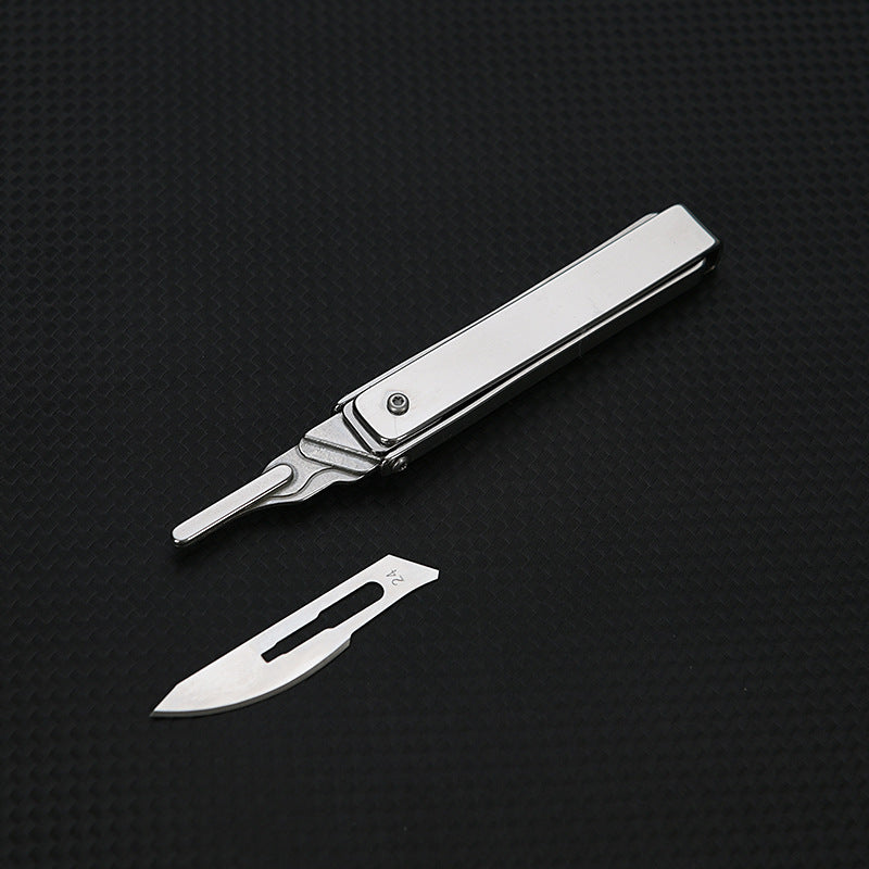 MASALONG MA-TY-035 Cuchillo plegable creativo para arte, cuchillo afilado para cortar papel, cuchillo portátil para abrir cajas, cuchillo pequeño exprés, cuchilla quirúrgica de acero inoxidable reemplazable