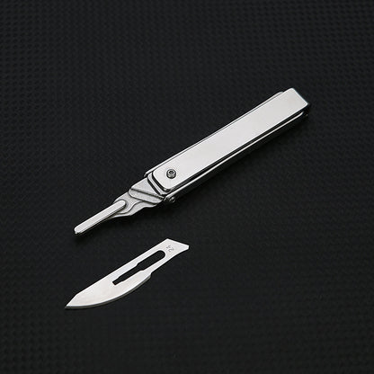 MASALONG MA-TY-035 Cuchillo plegable creativo para arte, cuchillo afilado para cortar papel, cuchillo portátil para abrir cajas, cuchillo pequeño exprés, cuchilla quirúrgica de acero inoxidable reemplazable