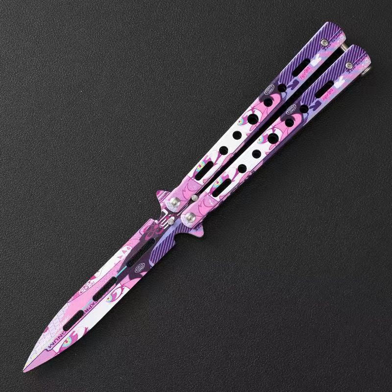 MASALONG Stainless Steel Butterfly Trainer - Smooth EDC Practice Tool MA-TJD-Balis-6