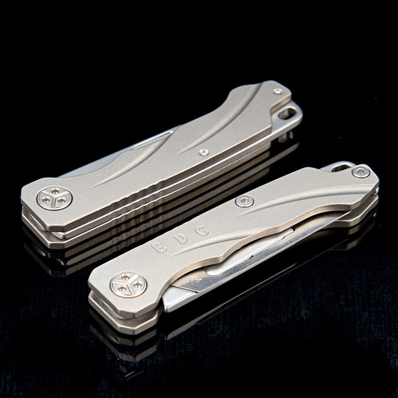 MASALONG MA-TY-056 Titanium alloy folding knife with sharp detachable express delivery knife, art knife, carving knife, mini keychain unboxing knife