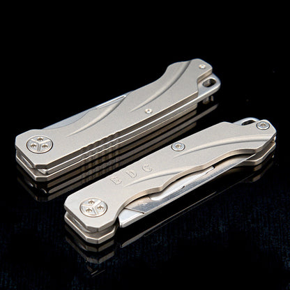 MASALONG MA-TY-056 Titanium alloy folding knife with sharp detachable express delivery knife, art knife, carving knife, mini keychain unboxing knife