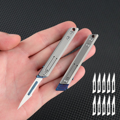 MASALONG MA-TY-013 Titanium alloy mini knife, art cutting blade, sharp paper cutting knife, portable keychain pendant, portable unboxing and unpacking courier knife