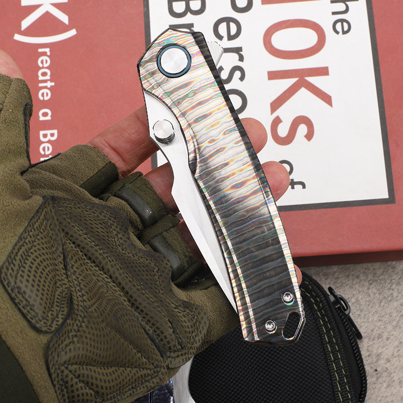 MASALONG VG10 Folding Pocket Knife - Titanium & Ironwood EDC Utility KNI-FD-018
