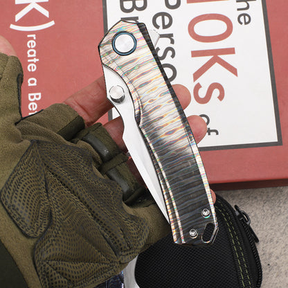MASALONG VG10 Folding Pocket Knife - Titanium & Ironwood EDC Utility KNI-FD-018